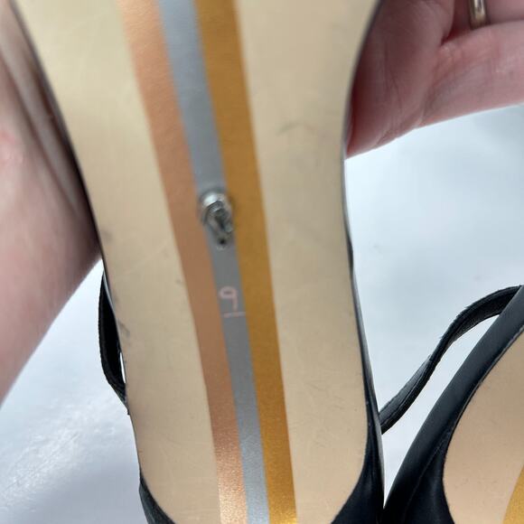 Sam Edelman Scarlette Leather Beaded Ankle Wrap Heels Black/Pearl Women's 9 M - Picture 12 of 14